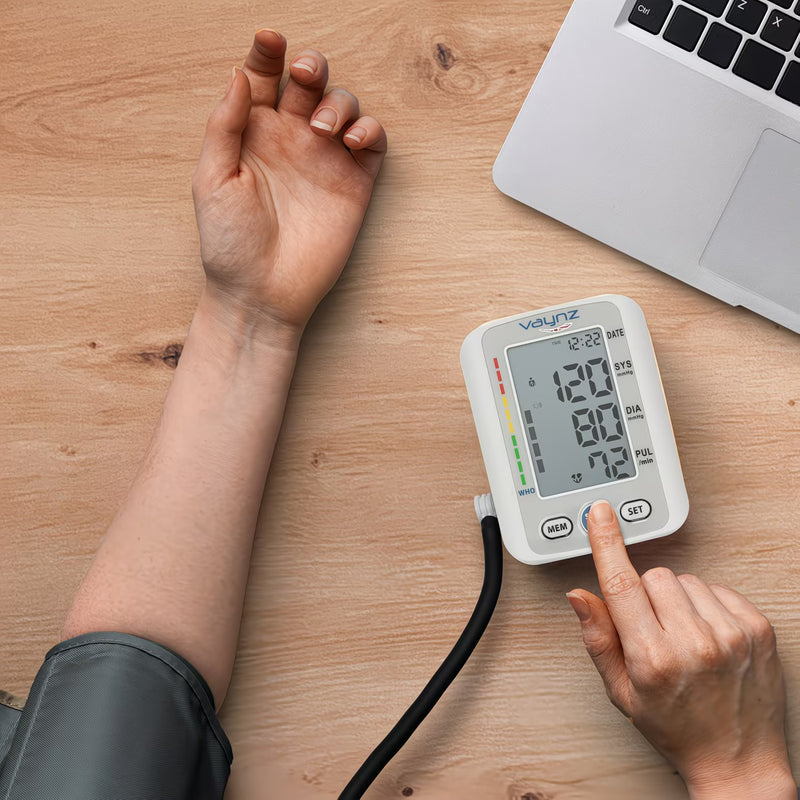 VAYNZ Smart Voice Blood Pressure Monitor Automatic Upper Arm BP Machine with Large Cuff & Memory-5