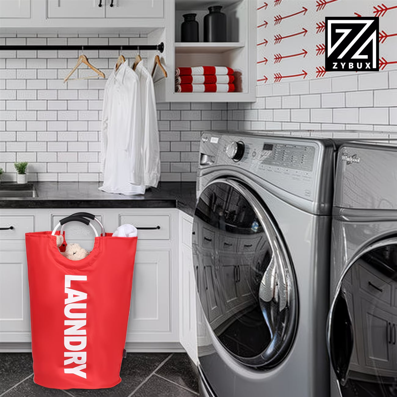 Large 82L Laundry Basket Foldable Hamper with Soft Handles for Bedroom Bathroom Dorm Storage-10
