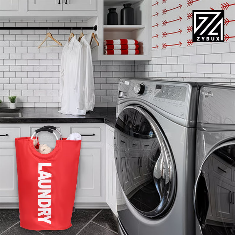 Large 82L Laundry Basket Foldable Hamper with Soft Handles for Bedroom Bathroom Dorm Storage-10