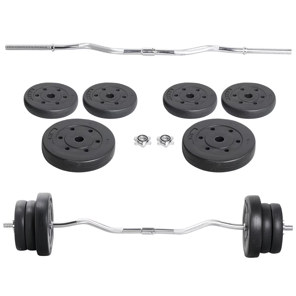 Costoffs Adjustable Weightlifting Set – Barbell & Curl Bar Weight Set with Plates, Home Gym Strength Training Equipment