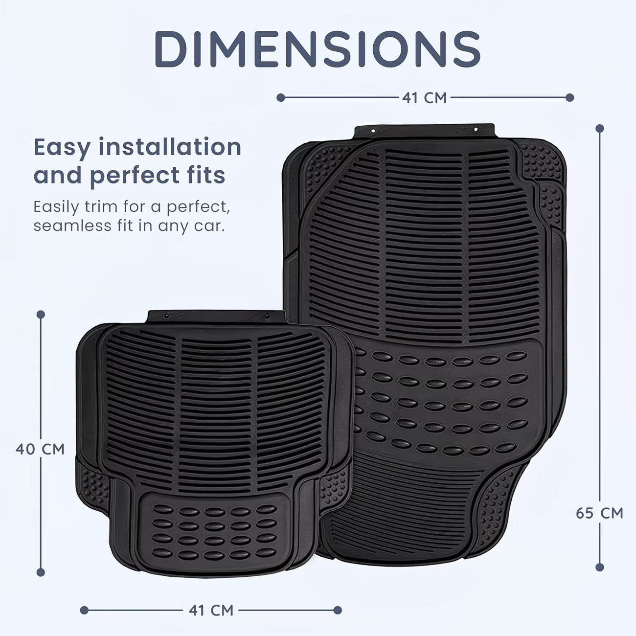 CUQOO 4pcs Universal Rubber Car Mats – Heavy Duty Non-Slip All-Weather Waterproof Floor Mats