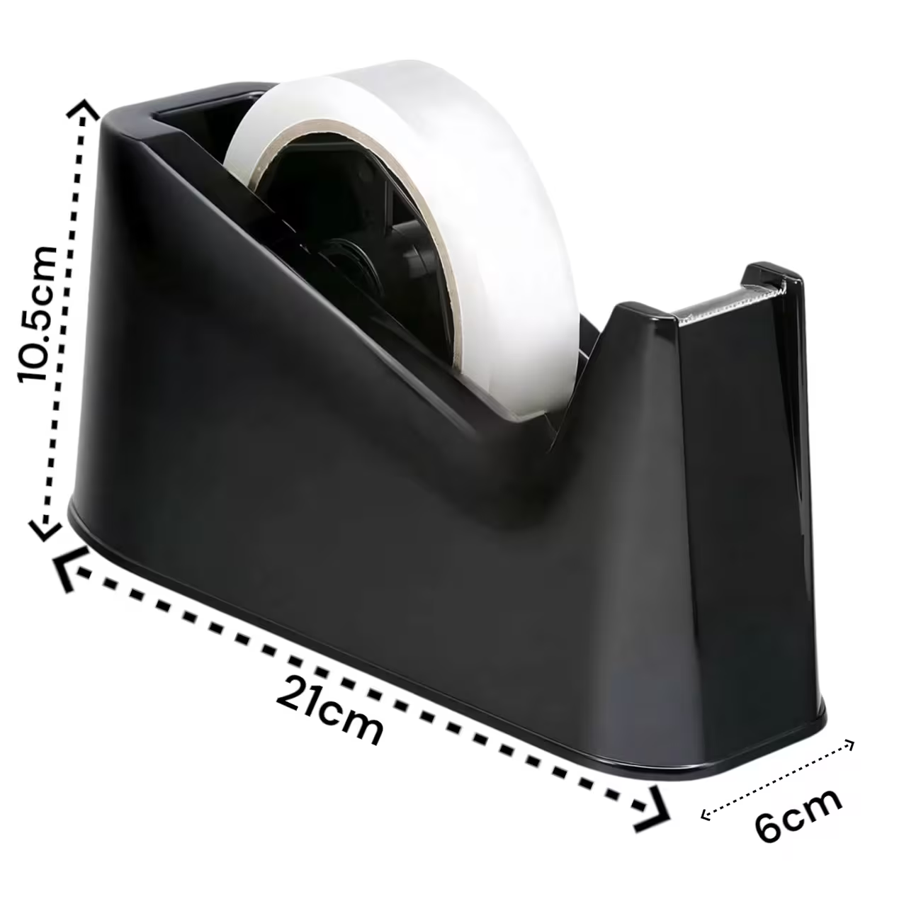 Heavy Duty Tape Dispenser with Weighted Non-Skid Base – One-Handed Desktop Tape Holder with Sharp Cutting Blade for Office, Packing & Gift Wrapping (Black)-3