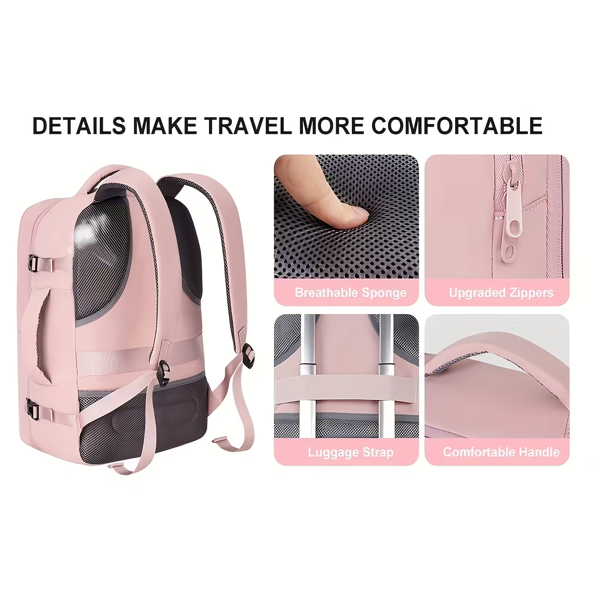 45x36x20 Easyjet Cabin Bag Underseat Travel Backpack – Airline Approved Carry On with Shoe & Laptop Compartment, Black-9