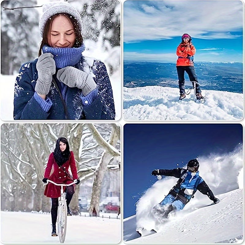 4 Pairs Women Winter Touchscreen Gloves Warm Plush Lined Driving Cycling Gloves-5