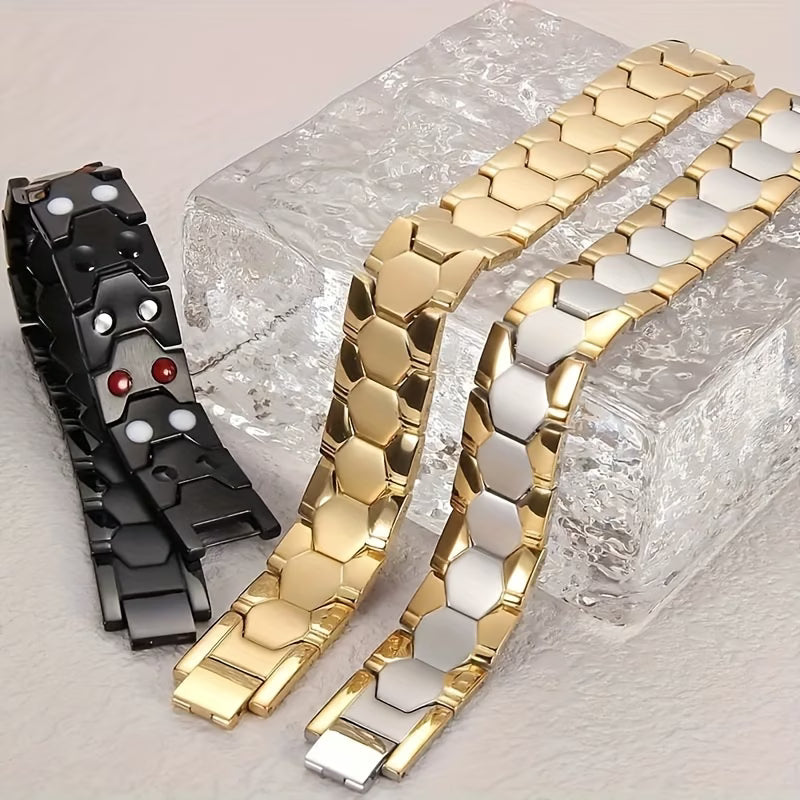 Men’s Magnetic Stainless Steel Bracelet – Adjustable Size Health & Fashion Bracelet for Men, Stylish Jewelry Gift-6