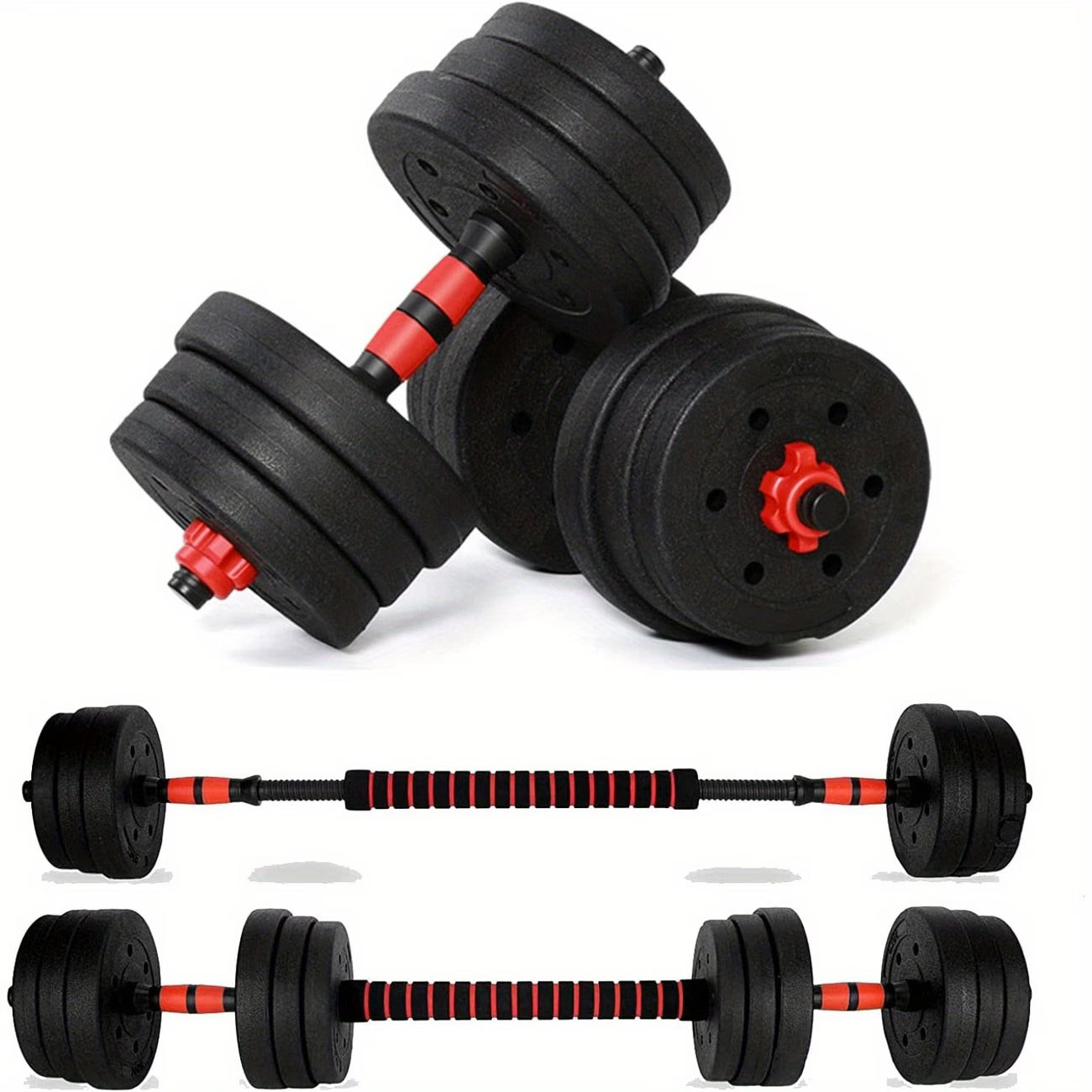 20KG Adjustable Dumbbells Barbell Set 2 in 1 Home Gym Weight Training Kit