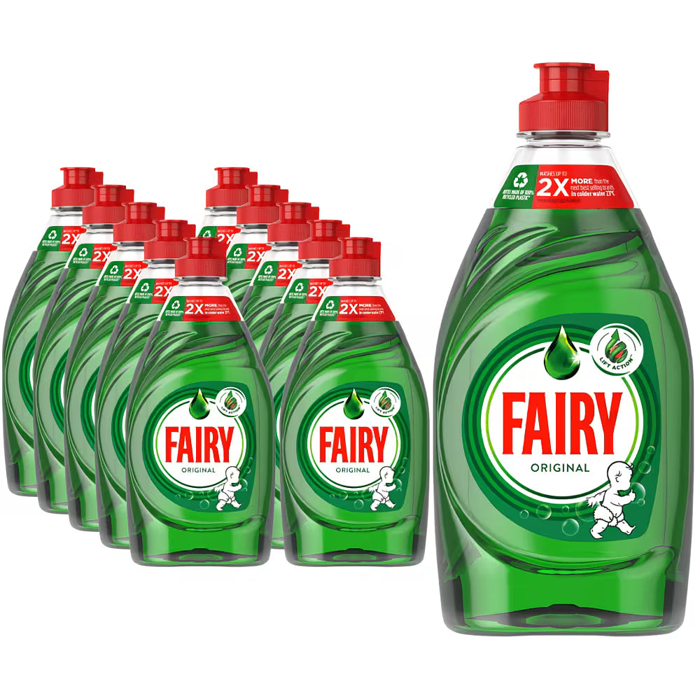 Fairy Original Dishwashing Liquid 320ml x10 Pack – Tough on Grease, Gentle on Hands