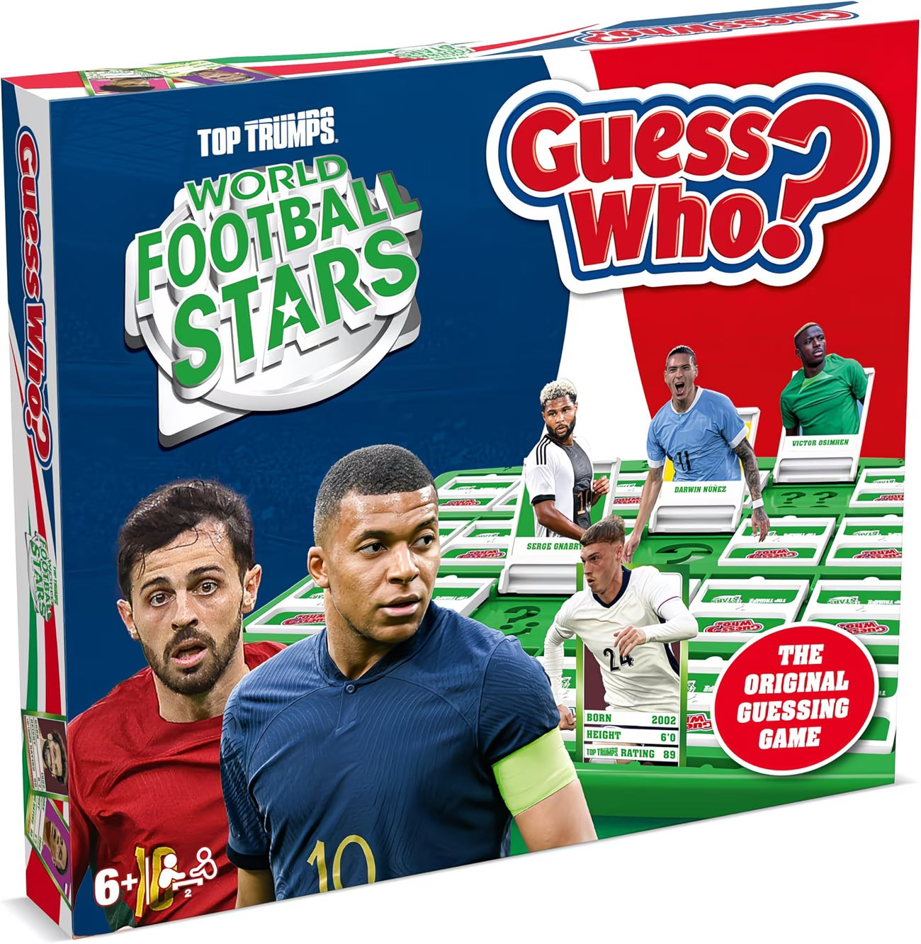 Guess Who? World Football Stars Board Game – Football Players Guessing Game Featuring Mbappé, Harry Kane & More, Family Game Night for Kids & Adults (Ages 6+, 2 Players)