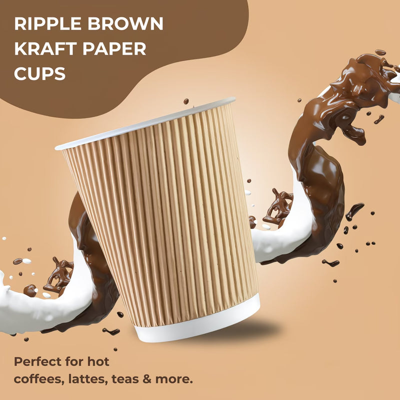 STL Disposable Ripple Coffee Cups – Triple Wall Insulated Leakproof Paper Cups for Hot Drinks-2