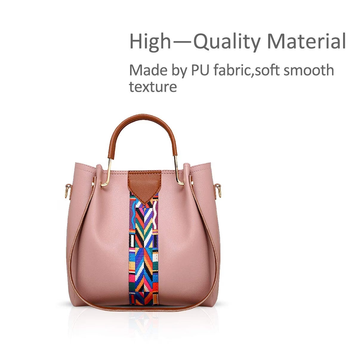 4 Piece Women Handbag Set Faux Leather Tote Shoulder Crossbody Bag Purse Wallet Card Holder-9