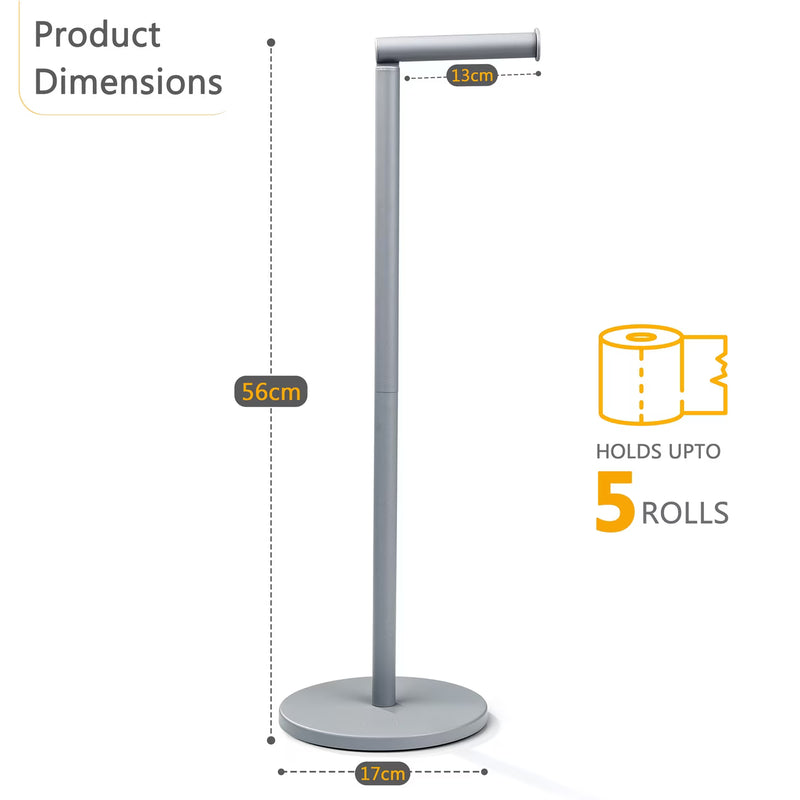 Free Standing Toilet Roll Holder with Storage – 2-in-1 Stainless Steel Toilet Paper Stand-8