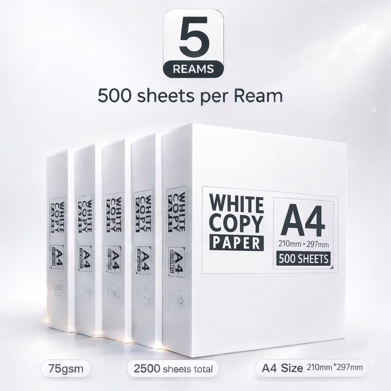 A4 Paper 500 Sheets | 75gsm White Copy Paper | Printer Paper for Home Office School-5