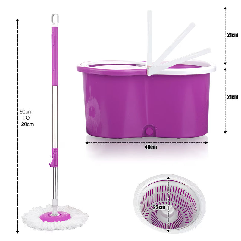 360° Spin Mop & Bucket Set with Wringer – Easy Wring Floor Cleaning System, Reusable Microfiber Mop Heads for Home, Bathroom & Kitchen-13