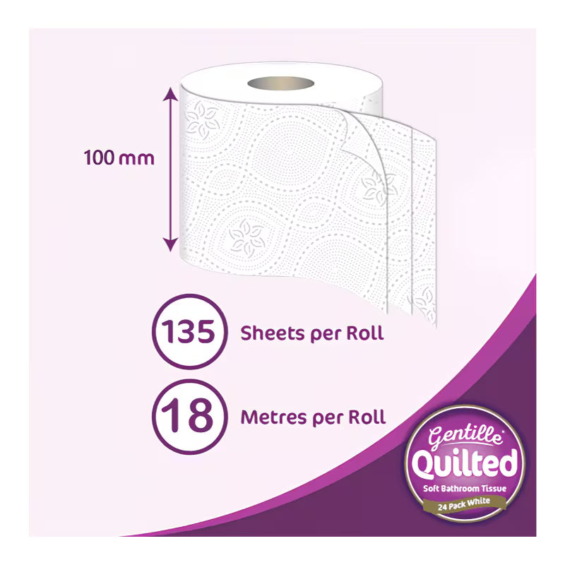 Toilet Tissue 45 rolls. Gentille Quilted Bathroom Tissue Luxury 3-Ply Toilet Paper Soft, Strong, & Responsibly-2