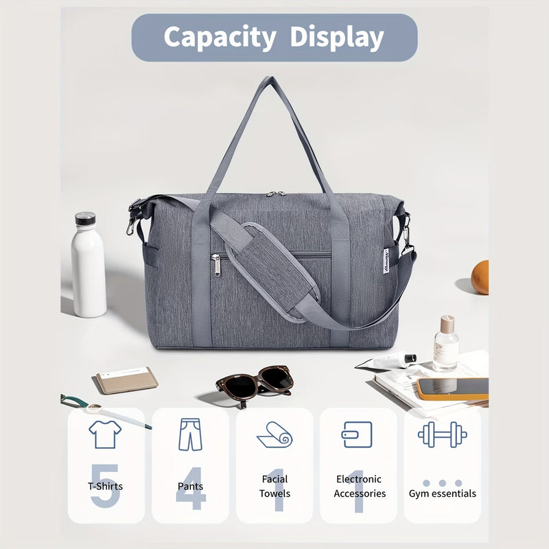 Cabin Bag 20L Underseat Travel Duffel – Lightweight Foldable Holdall with 6+1 Pockets & Detachable Strap 40x20x25-3