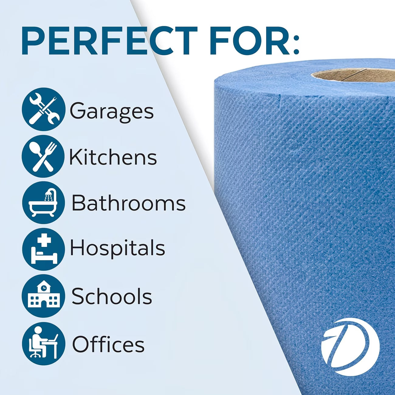6 Pack Blue Centrefeed Rolls – 2 Ply Embossed Paper Towels for Commercial & Kitchen Cleaning-5