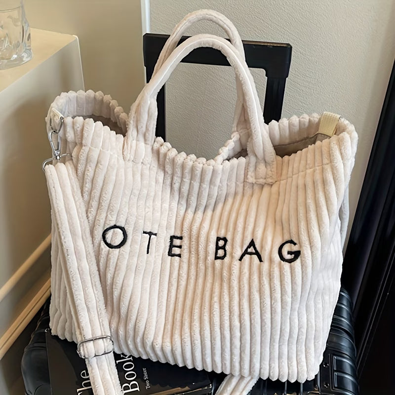 Women Large Capacity Shoulder Tote Bag Soft Solid Color Handbag with Adjustable Strap-10