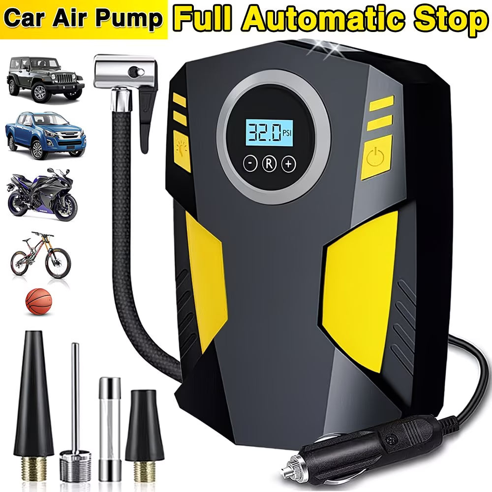 Digital Tyre Inflator 150PSI Portable Electric Air Compressor with LCD & LED Light-1