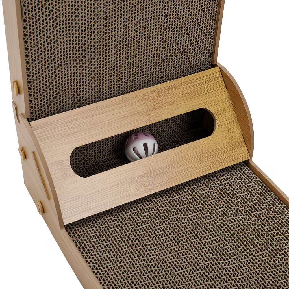 L-Shaped Cat Scratching Tower 60cm – Multi-Angle Vertical & Horizontal Scratch Post with Lounge Platform for Adult Cats-7