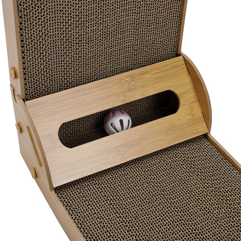 L-Shaped Cat Scratching Tower 60cm – Multi-Angle Vertical & Horizontal Scratch Post with Lounge Platform for Adult Cats-7