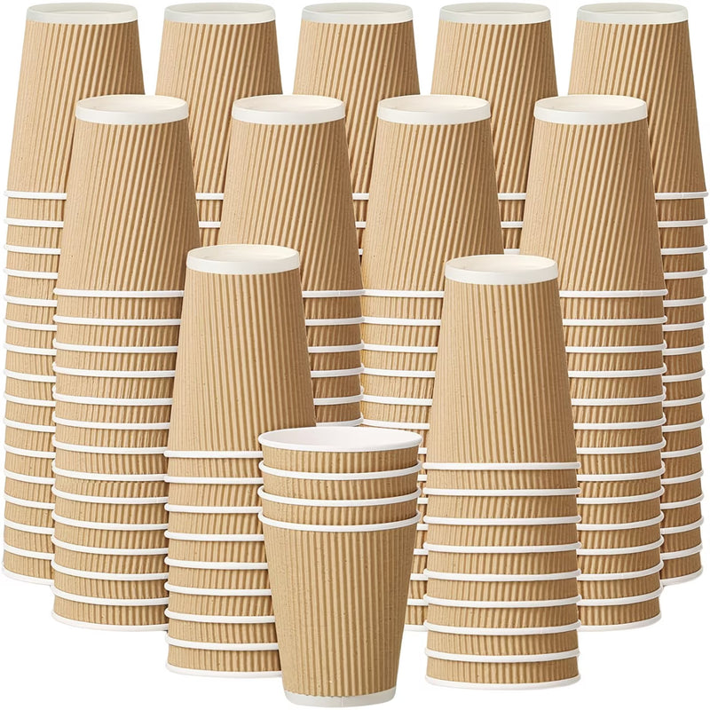 STL Disposable Ripple Coffee Cups – Triple Wall Insulated Leakproof Paper Cups for Hot Drinks-1
