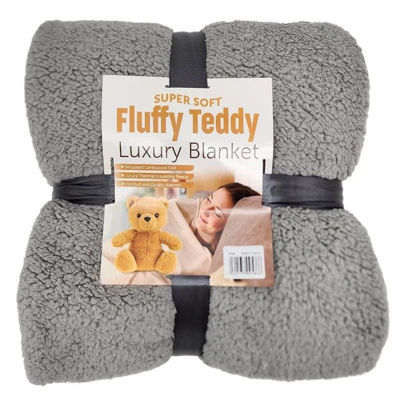 Ultra Soft Teddy Fleece Blanket – Warm Lightweight Throw for Sofa & Bed | Cozy Plush Winter Blanket in Multiple Colours & Sizes-3