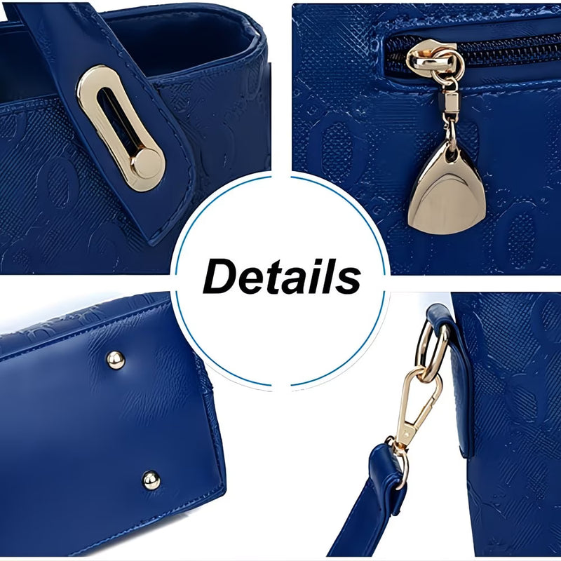 Women’s 4-Piece PU Leather Handbag Set – Tote, Satchel, Hobo Shoulder Bag, Purse & Card Holder-6