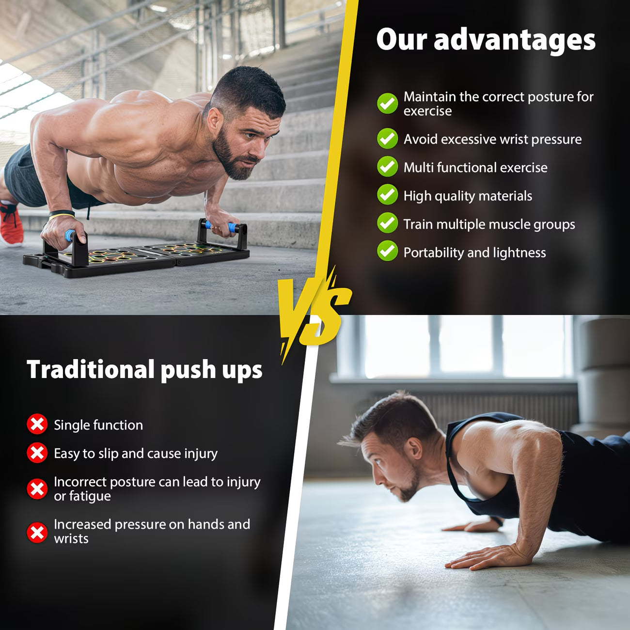 24-in-1 Portable Push Up Board – Foldable Press Up Bars System for Full Body Strength Training & Home Workouts-5