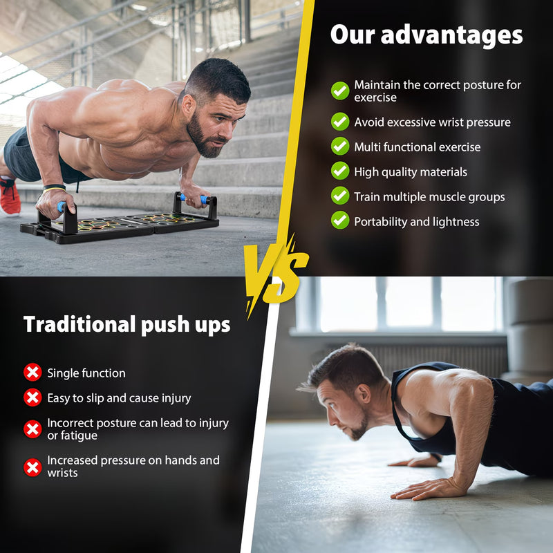 24-in-1 Portable Push Up Board – Foldable Press Up Bars System for Full Body Strength Training & Home Workouts-5