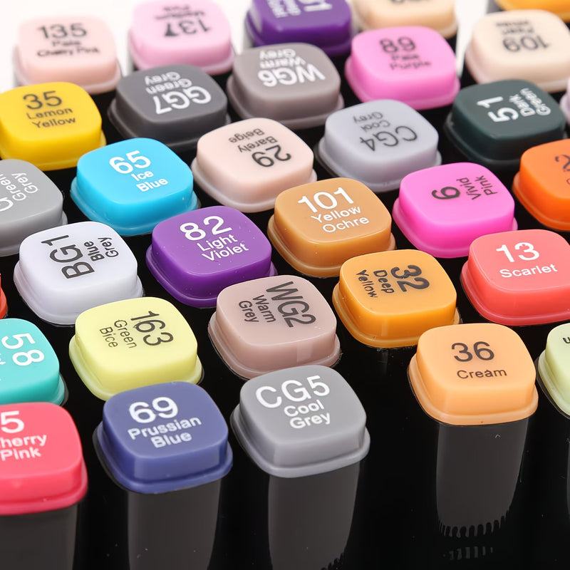 80 / 100 Colour Alcohol Markers Set – Dual Tip Art Pens with Carry Case for Drawing & Sketching-5