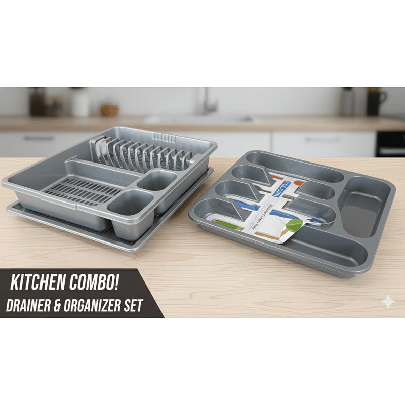 STL Plastic Dish Drainer Rack with Anti-Drip Tray – Holds 13 Plates, BPA-Free Kitchen Organizer-15