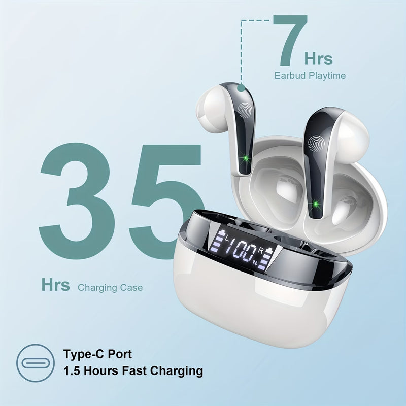 Q13 Wireless Earbuds Bluetooth Earphones with ENC Noise Cancelling 50H Playtime LED Display USB-C-8