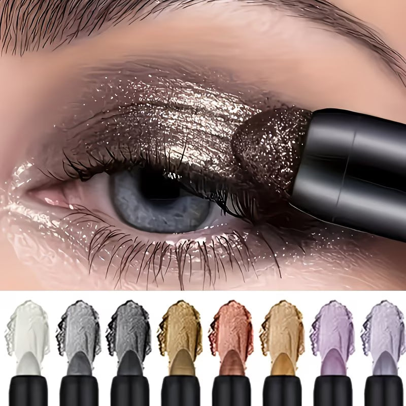 8pcs Colorful Shimmery Eyeshadow & Eyeliner Pen Set – Fluorescent Gel Makeup for Halloween & Christmas-1