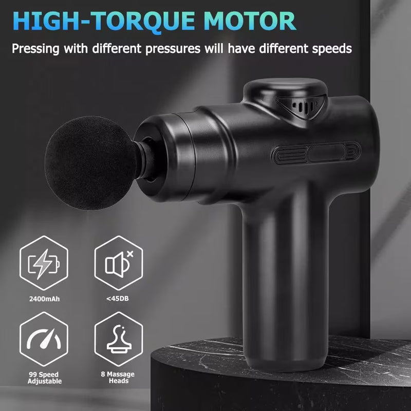 Mini Portable Neck Massager Gun with 8 Heads, USB Rechargeable Fascia Muscle Relaxation Device ProX1-6