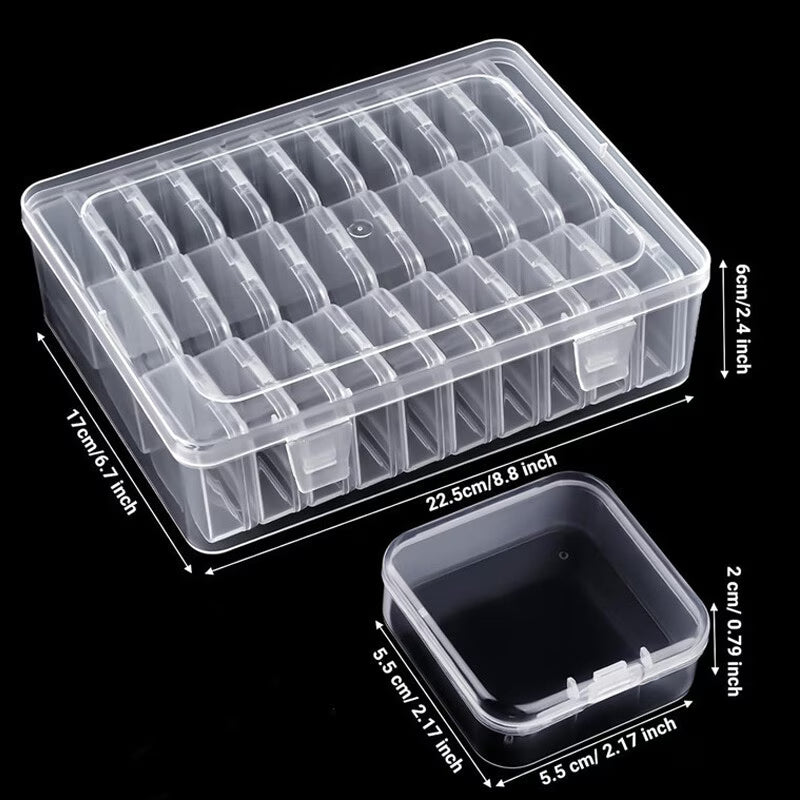 30pcs Transparent Plastic Storage Boxes Set – Portable Jewelry Organizer with Compartments for Earrings, Beads & Small Items-3