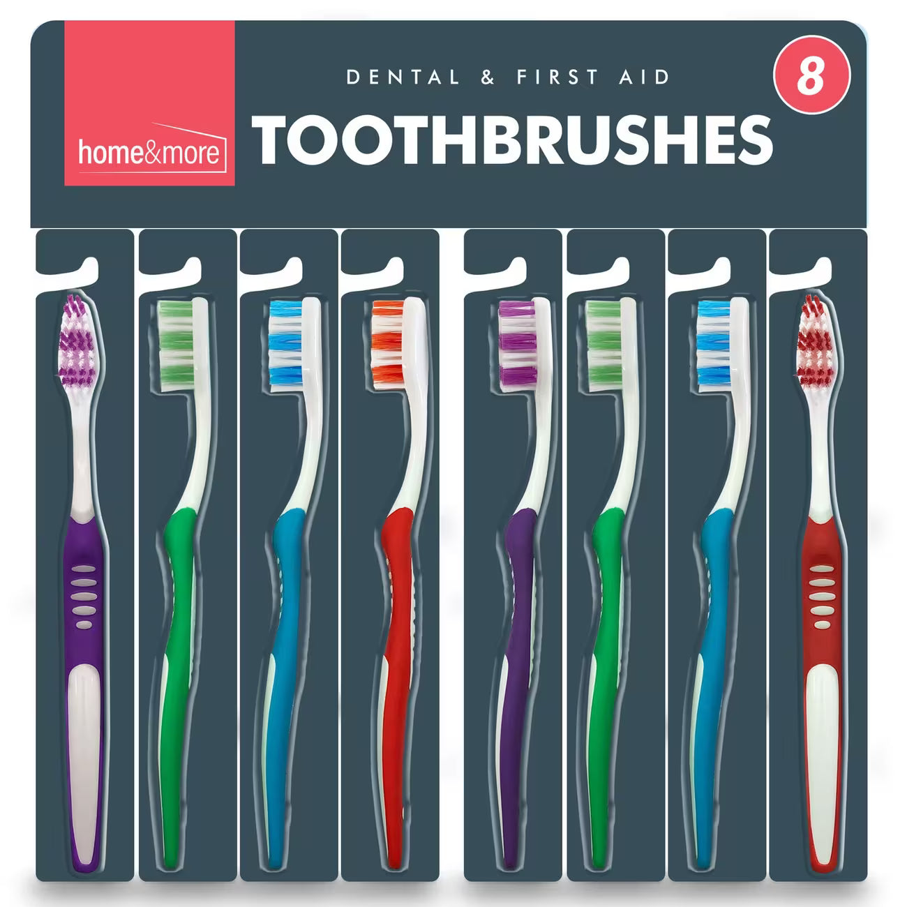 8 Pack Soft Bristle Toothbrush Set Adults Manual Toothbrushes Ergonomic Handle