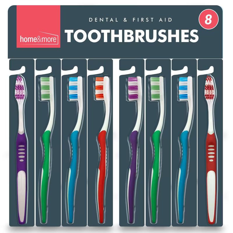 8 Pack Soft Bristle Toothbrush Set Adults Manual Toothbrushes Ergonomic Handle-1
