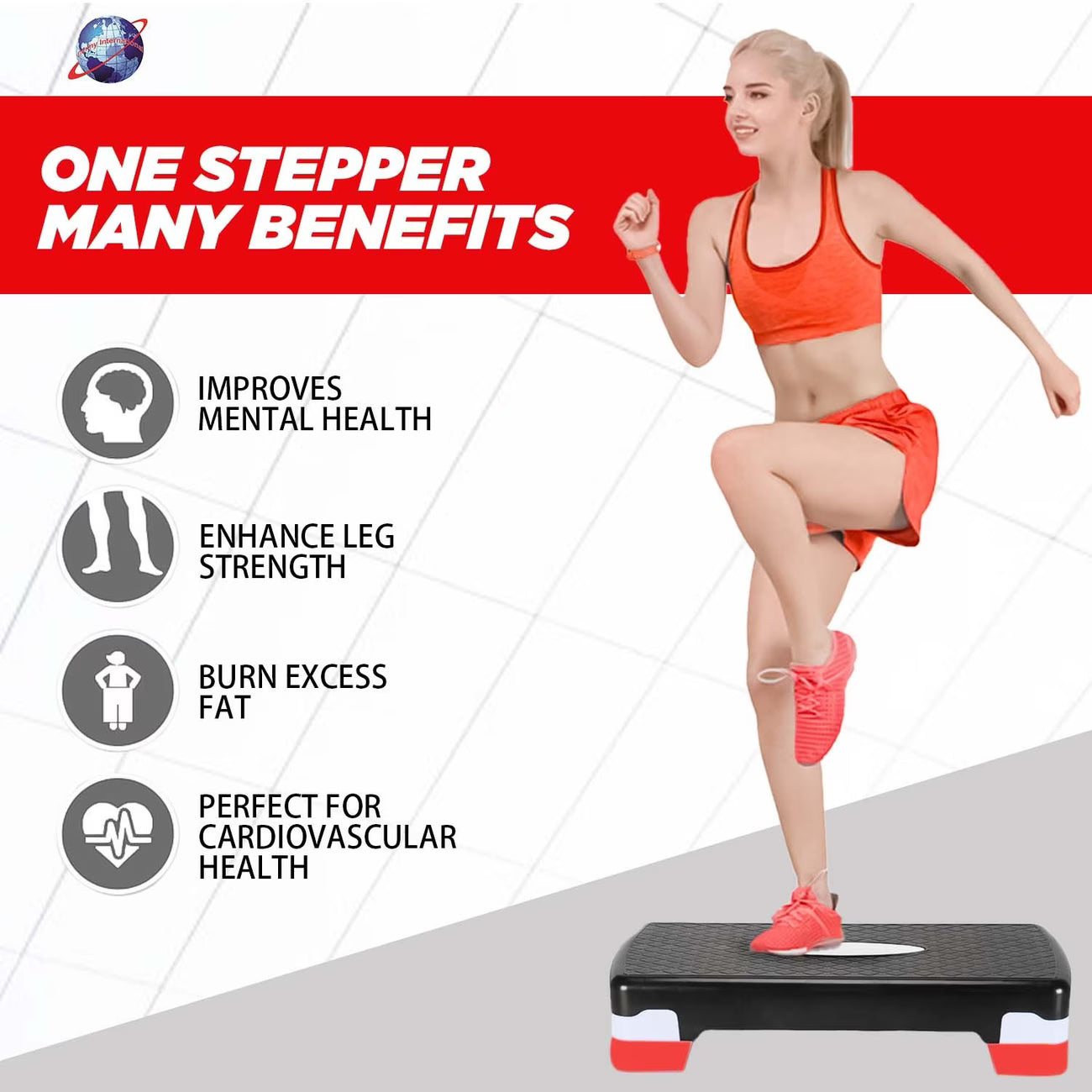 Adjustable Aerobic Step Platform Fitness Exercise Step for Home Gym Workout Training-2