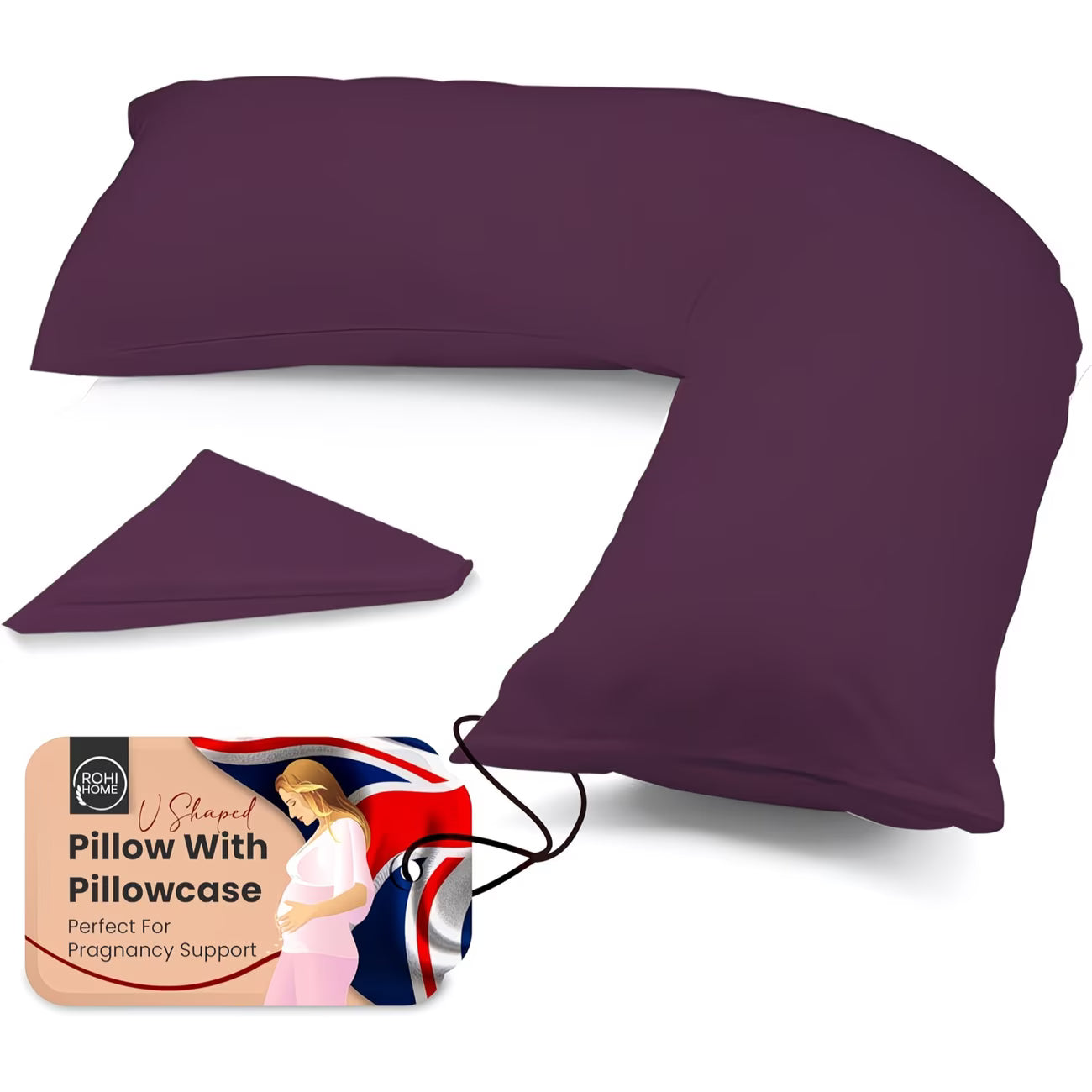 V Pillow with Pillowcase – Orthopaedic Support Pillow for Adults, Pregnancy & Nursing, Neck Back Head Support