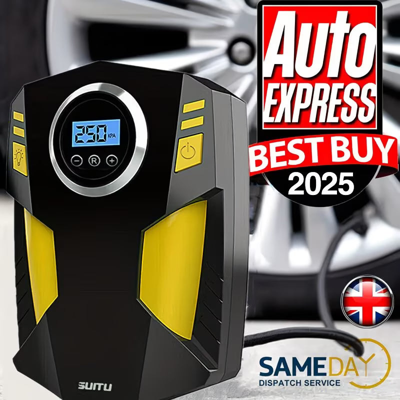 Digital Tyre Inflator 150PSI Portable Electric Air Compressor with LCD & LED Light-3