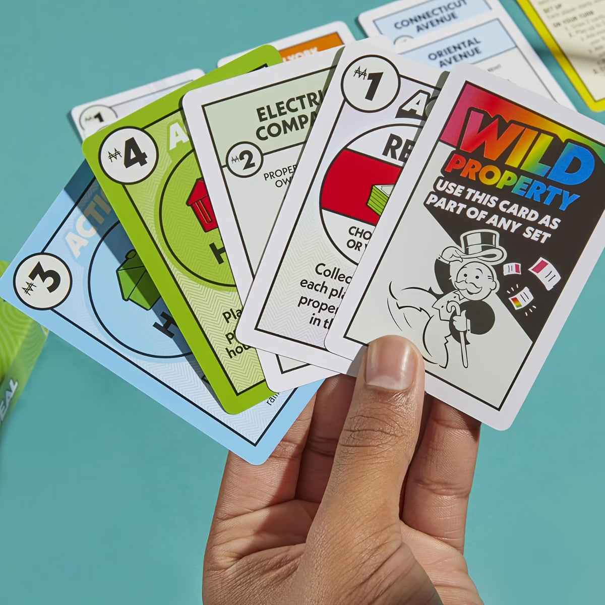 Monopoly Deal Card Game Family Strategy Game Portable Travel Card Game 110 Cards Age 8+-6