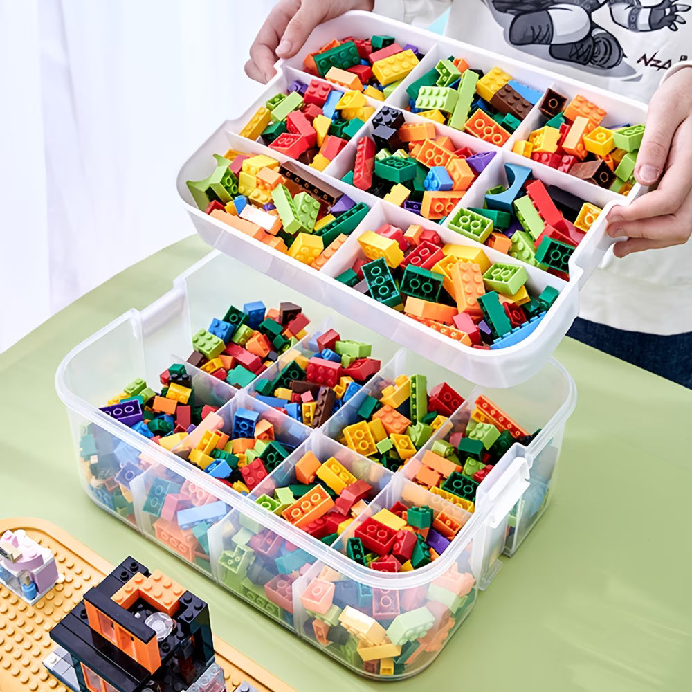 3 Tier Plastic Storage Organizer Box with Dividers Clear Craft Beads Jewellery Toy Storage Container-3
