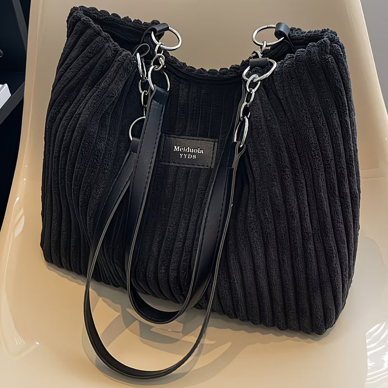 Women’s Velvet Shoulder Bag – Zipper Closure, Fixed Strap, Elegant Gift Handbag-2