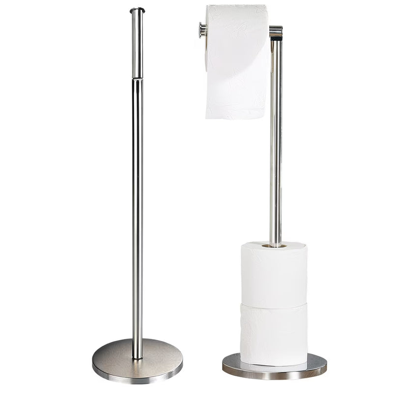 Free Standing Toilet Roll Holder with Storage – 2-in-1 Stainless Steel Toilet Paper Stand-1
