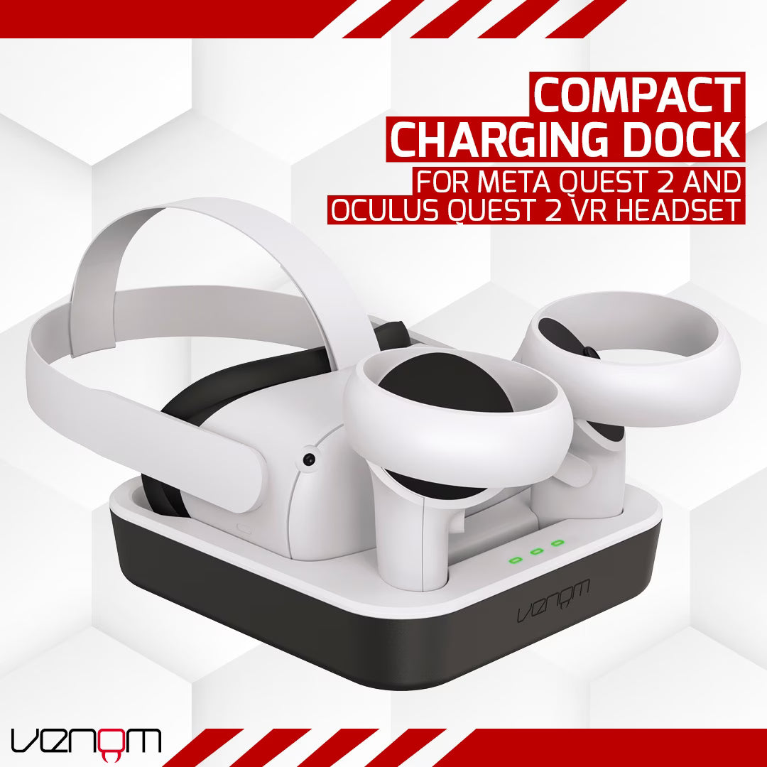 Venom Charging Dock and Rechargeable Battery Packs for Meta Quest 2