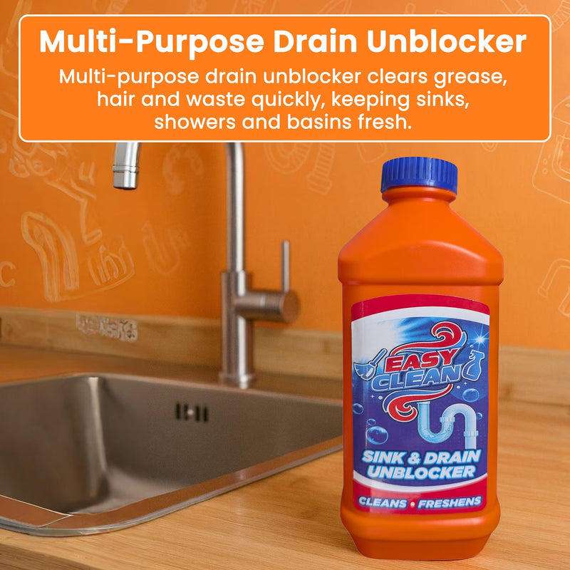 Easyclean Sink & Drain Unblocker – 1 Litre Powerful Pipe & Plughole Cleaner-2