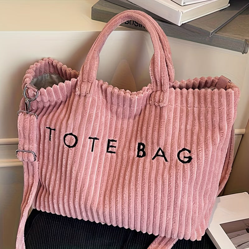 Women Large Capacity Shoulder Tote Bag Soft Solid Color Handbag with Adjustable Strap-7