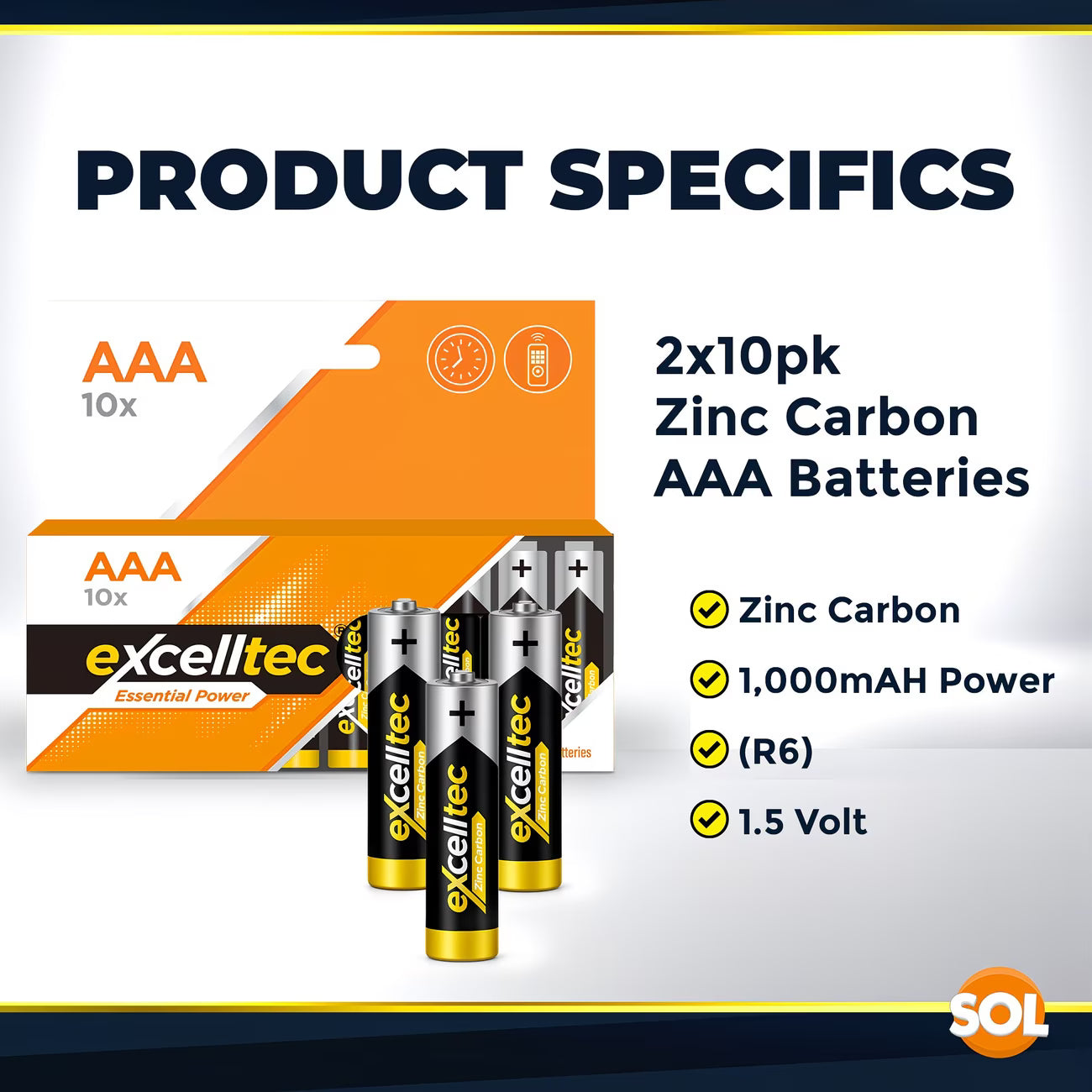 20 Pack AA & AAA Zinc Carbon Batteries 1.5V – Long Life Power for Low-Drain Devices-9
