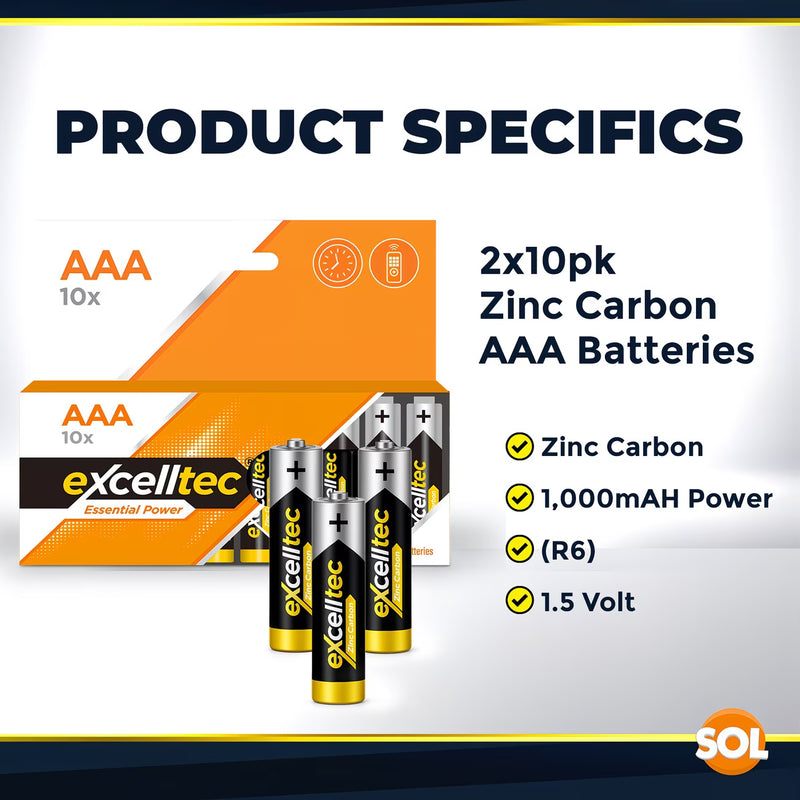 20 Pack AA & AAA Zinc Carbon Batteries 1.5V – Long Life Power for Low-Drain Devices-9