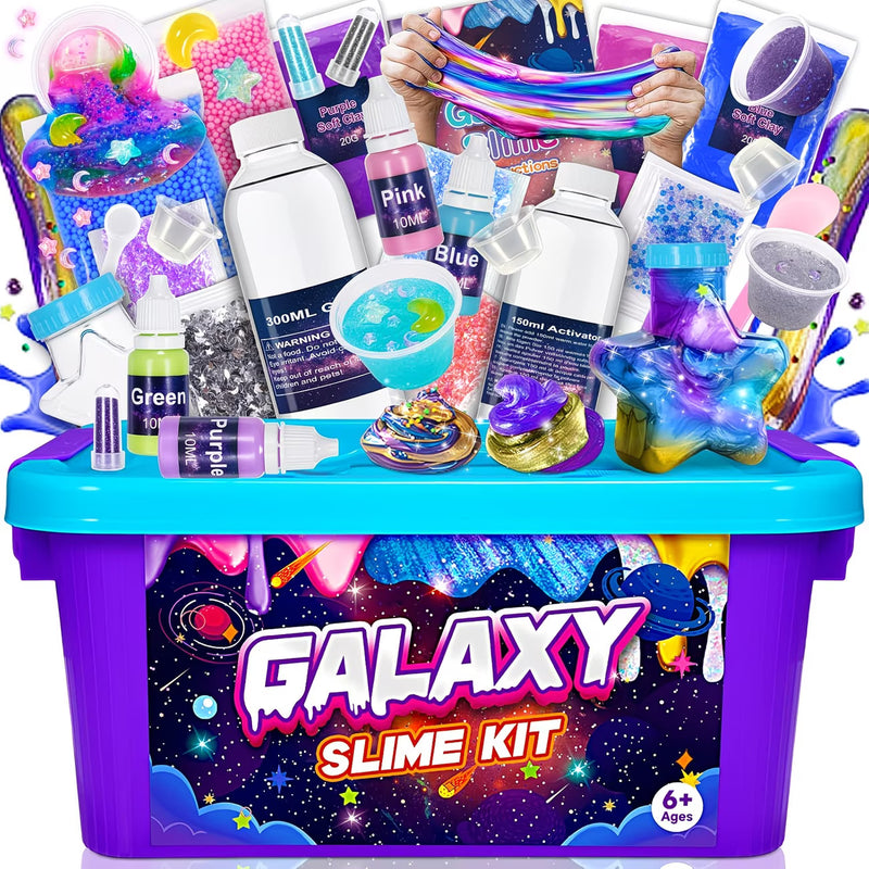 Galaxy Slime Making Kit for Kids – DIY Fluffy Slime Art & Craft Toy for Girls & Boys Ages 6–12-1